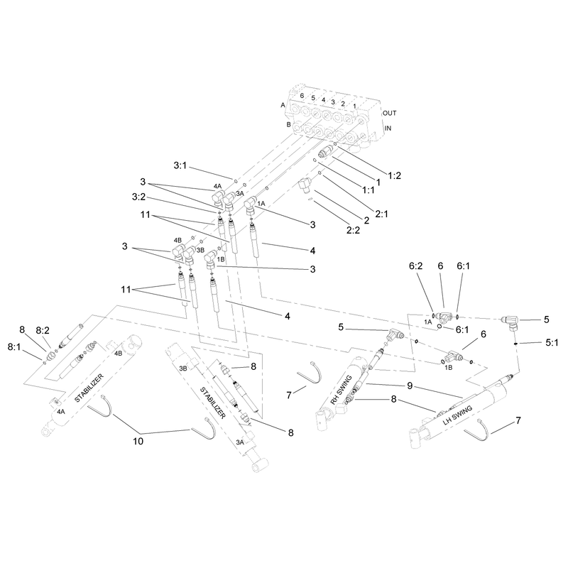 Stablilzer and Swing Hydraulic Assembly