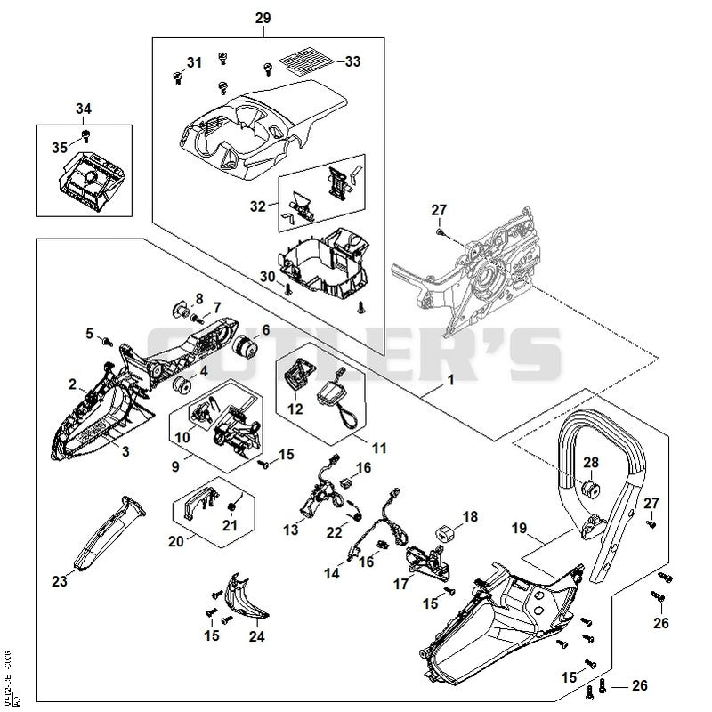 Handle housing, Handlebar, Shroud