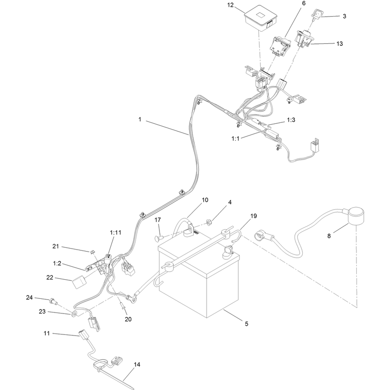 Electrical Harness and Battery Assembly