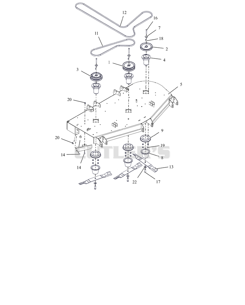 Deck, Belts, Baffles, Blades and Spindles - 60"
