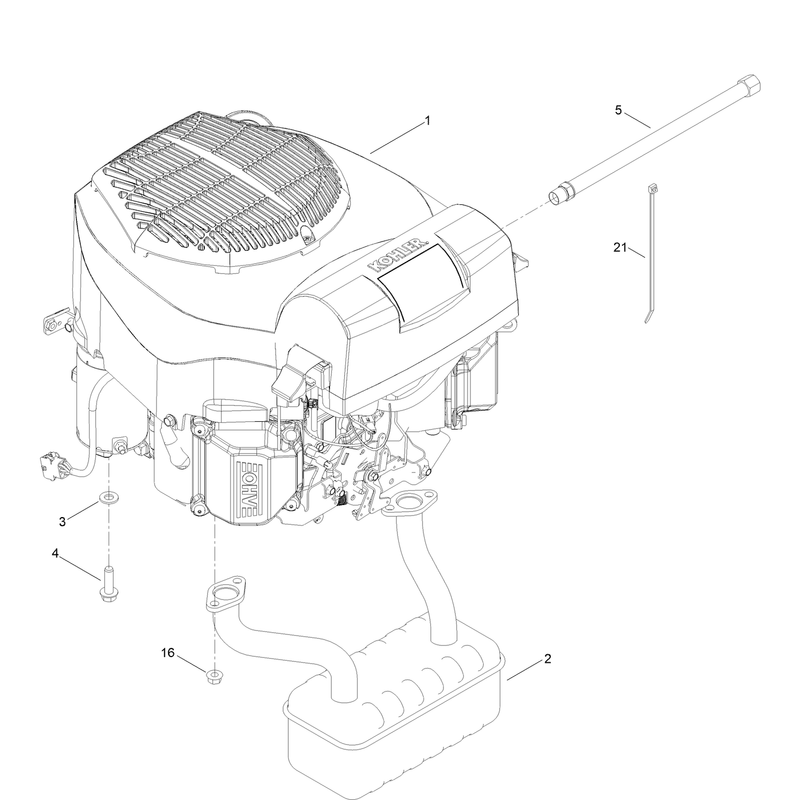 Engine and Muffler Assembly