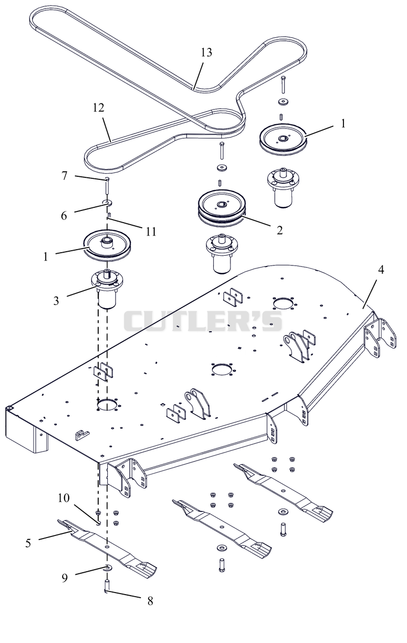 Deck, Belts, Blades and Spindles - 60"