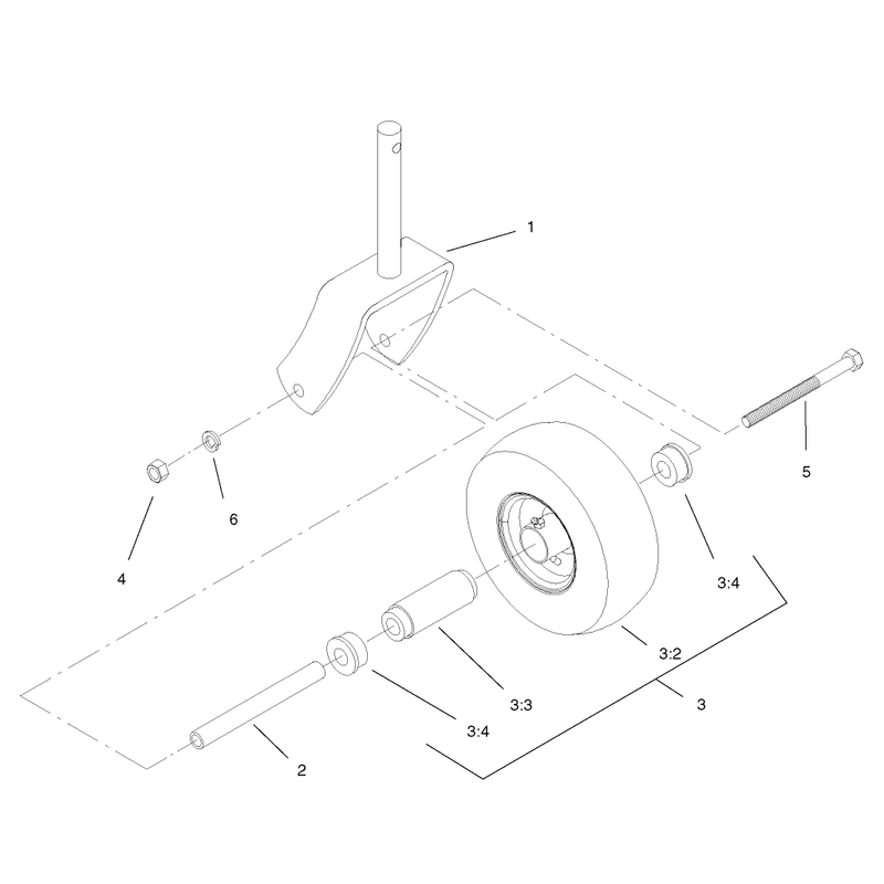 Caster and Wheel Assembly No 1-322154