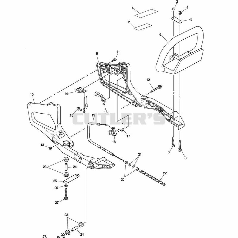 STOP SWITCH, THROTTLE CABLE, HANDLES