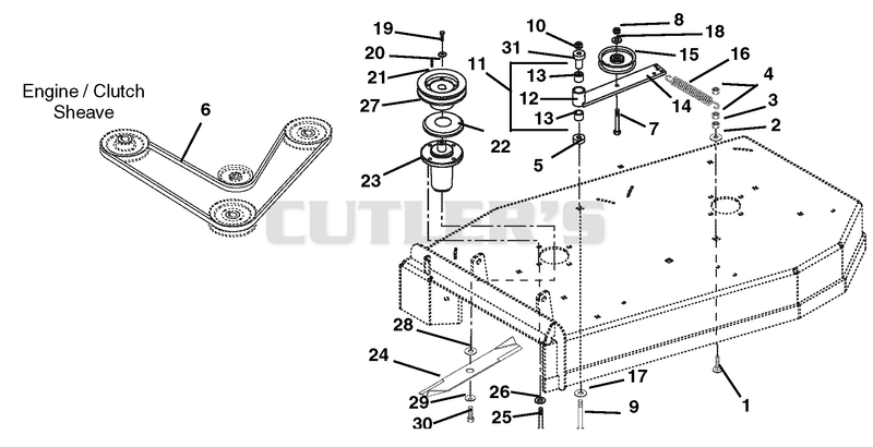 36" Belts, Idlers And Blades