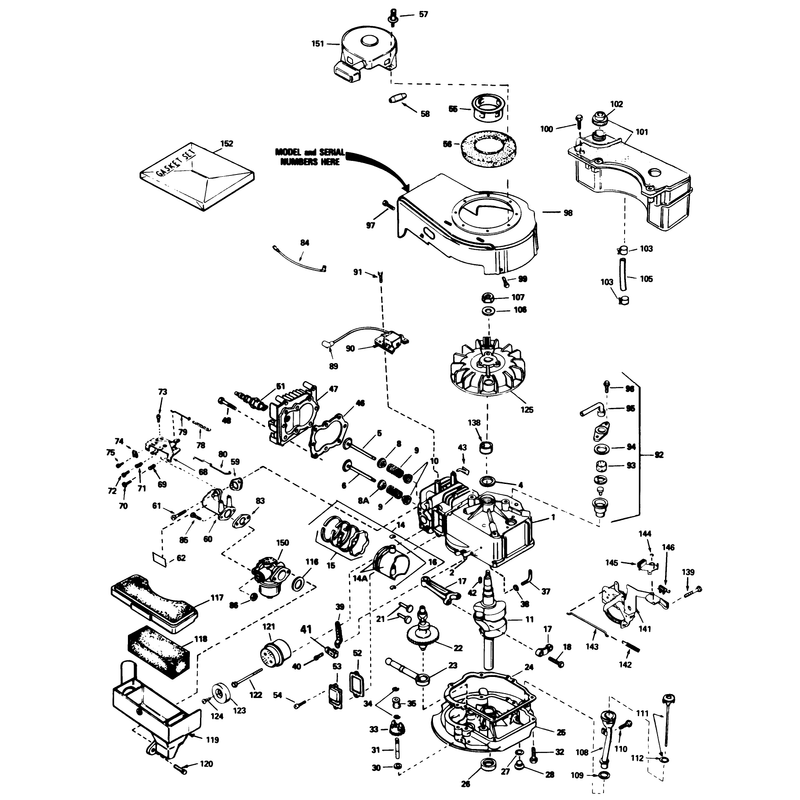 Engine Tecumseh Model No Tvs100-44001 Continued Used on Units with Serial No 6001260 and Up