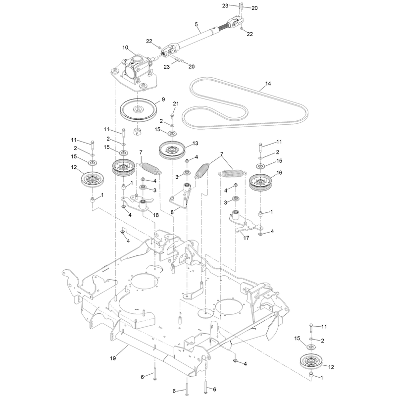 Center Deck and Drive Assembly