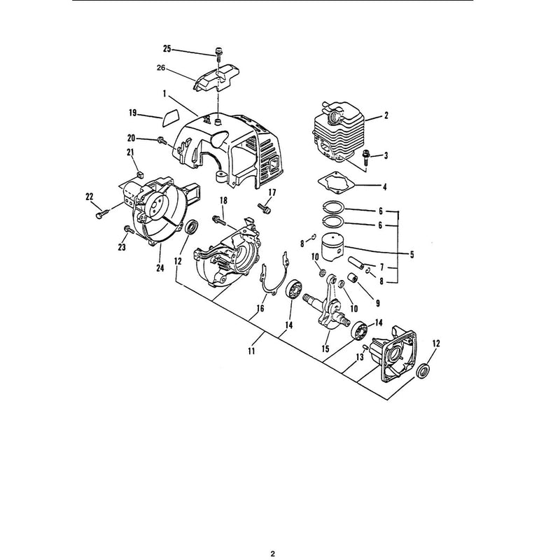 ENGINE, EXTERNAL/INTERNAL/CRANKCASE/FAN HOUSING/COVER