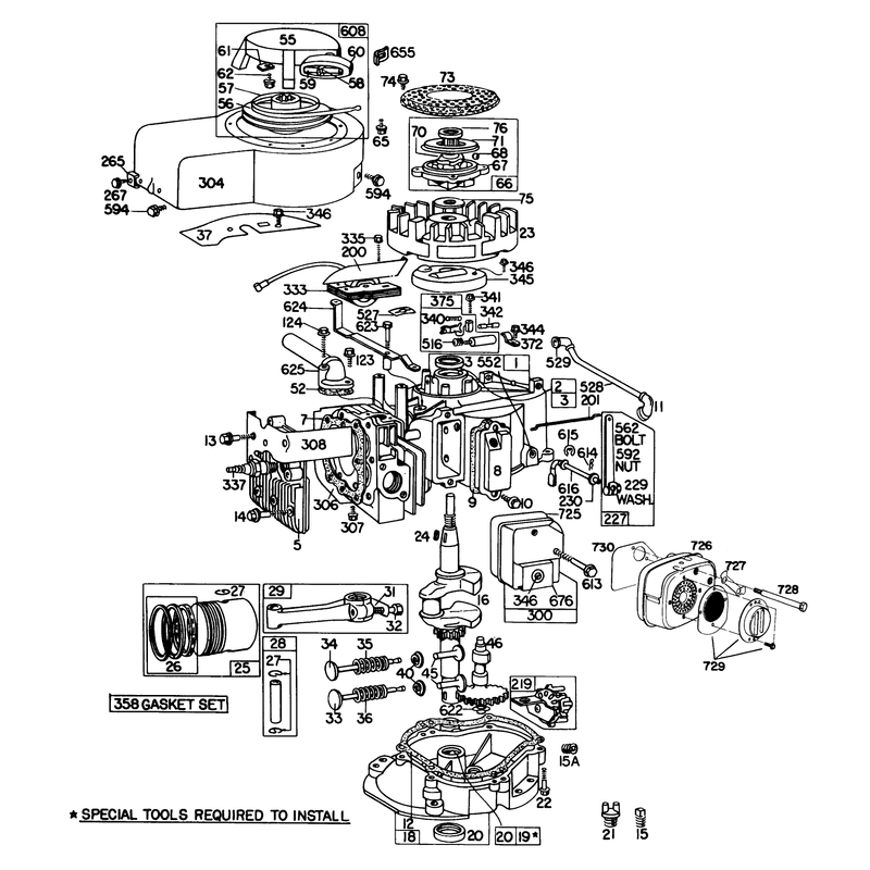 Engine Briggs and Stratton Engine Model 130902-0509-01