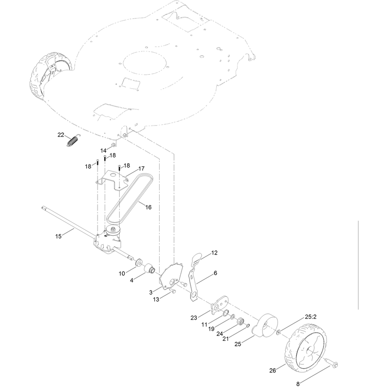 Front Wheel and Height of Cut Assembly