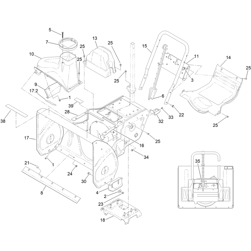 Main Frame and Auger Housing Assembly