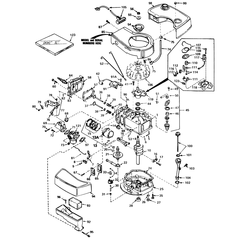 Engine Tecumseh Model No Tnt 100-10056d