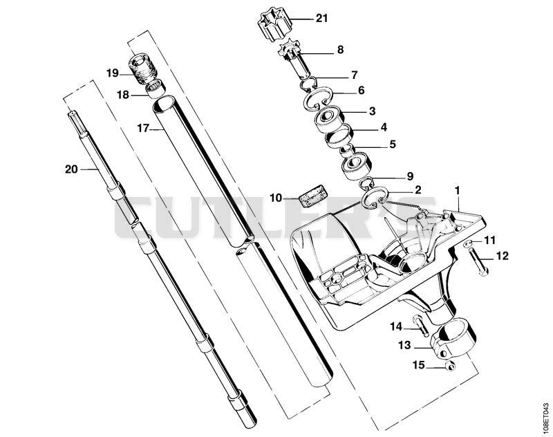 Clutch housing, Drive tube assembly