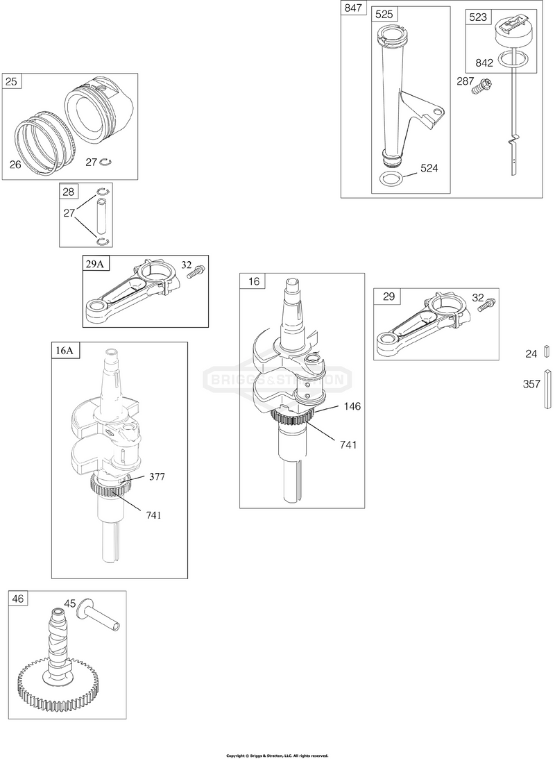 Camshaft, Crankshaft, Lubrication, Piston, Rings, Connecting Rod
