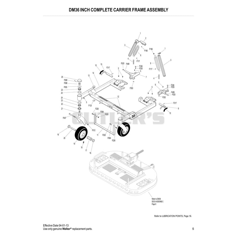 DM36 INCH COMPLETE CARRIER FRAME ASSEMBLY