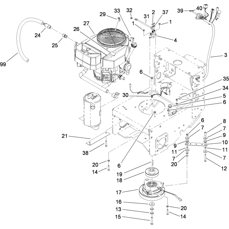 Engine and Clutch Assembly