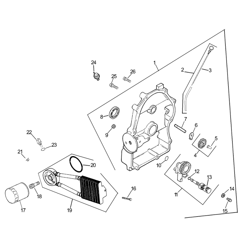 Oil PanLubrication Assembly Kohler CH745-0003