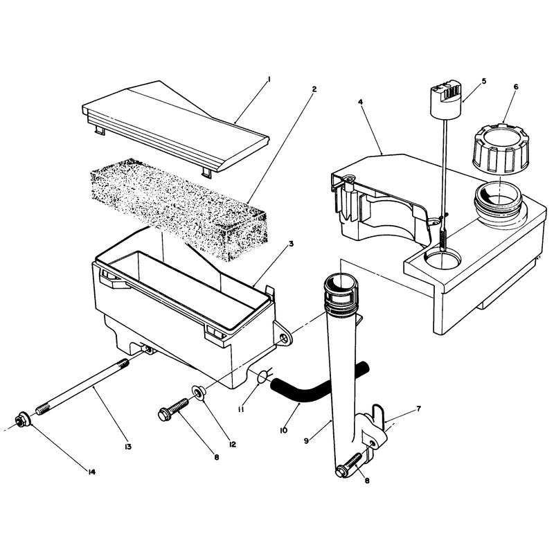 Air Cleaner and Fuel Tank Assembly Model No Vmg6