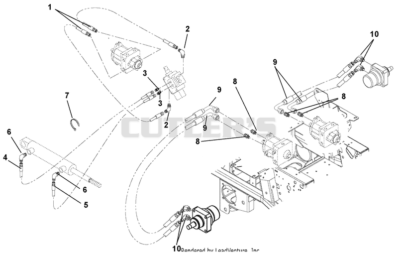 Hose Routing For Pumps, Wheel Motors And Cylinder