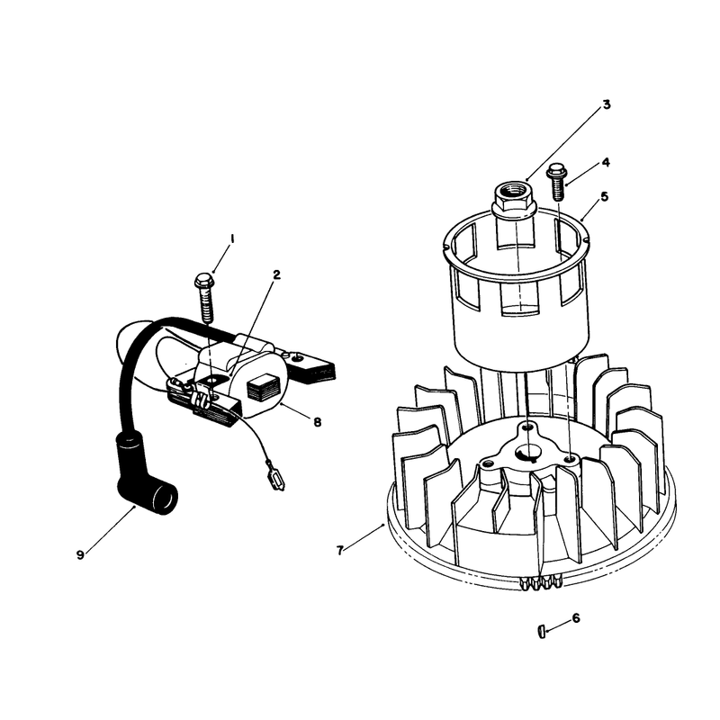 Magneto & Flywheel Assembly (engine No. Vml0-7)