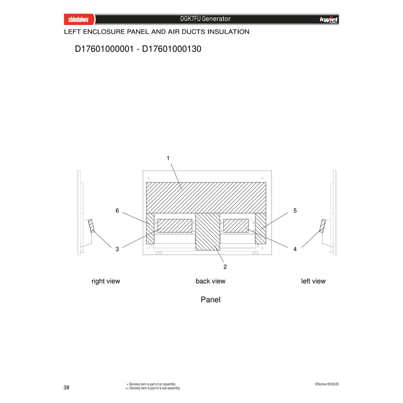LEFT ENCLOSURE PANEL AND AIR DUCTS INSULATION