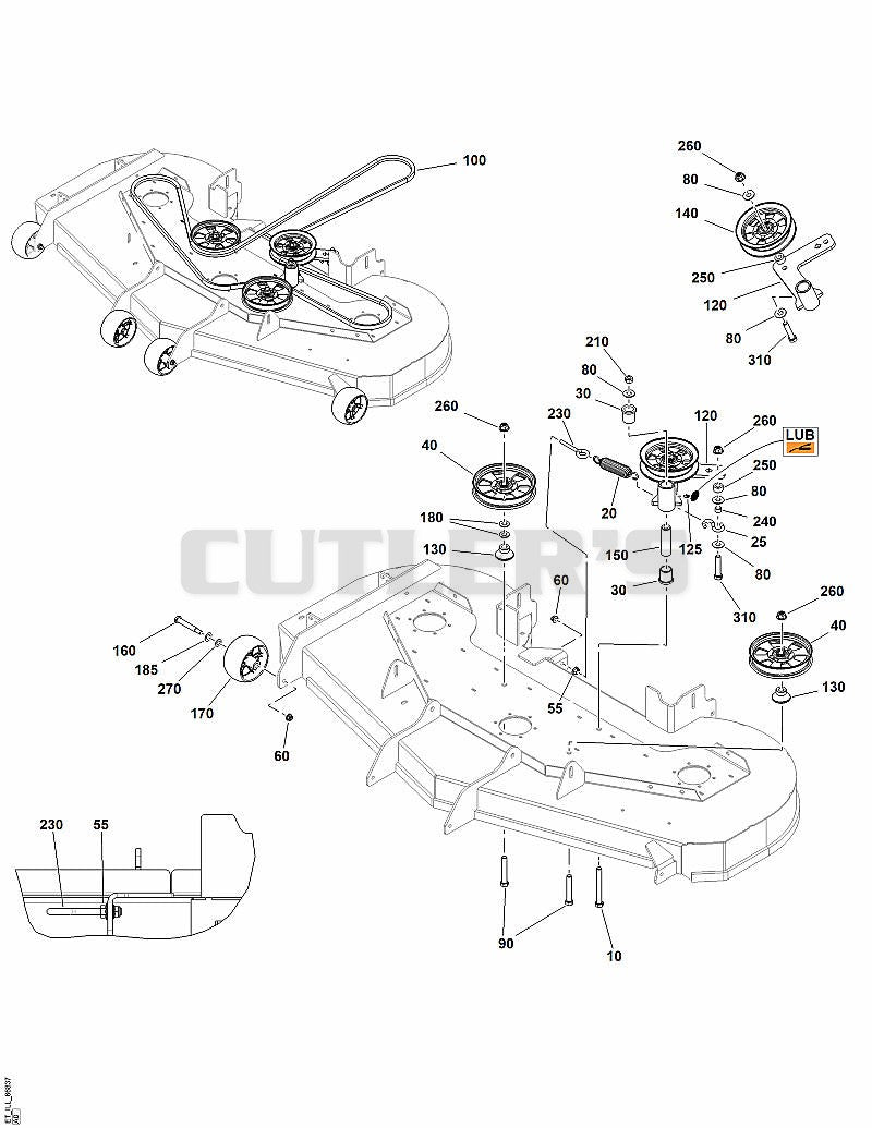 61" Mower Deck - Clutch & Support