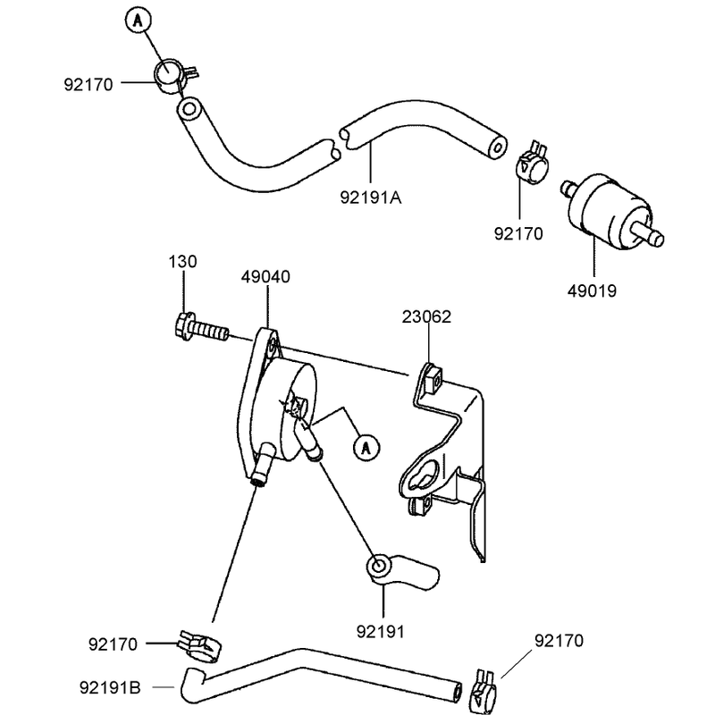 Fuel TankFuel Valve Assembly Kawasaki FH541V-AS30