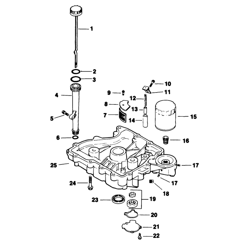 Oil Pan Lubrication Engine Kohler Model Cv125t Spec No 1254