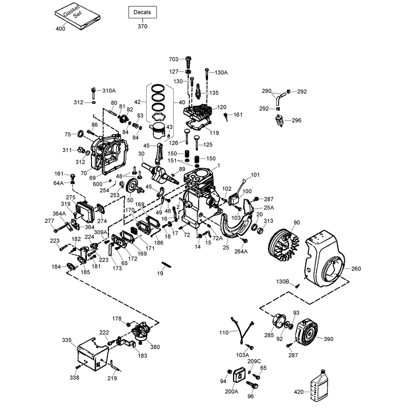 Engine Assembly No. 1  Tecumseh LH195SP-67529D