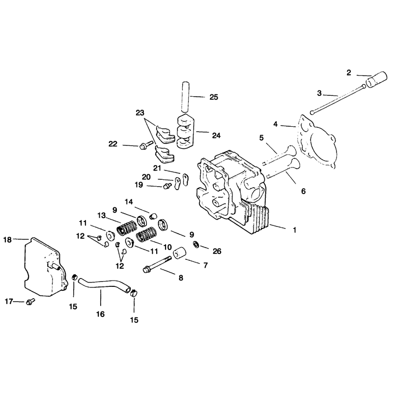Cylinder Headvalvebreather Engine Kohler Model No Cv125t-1254