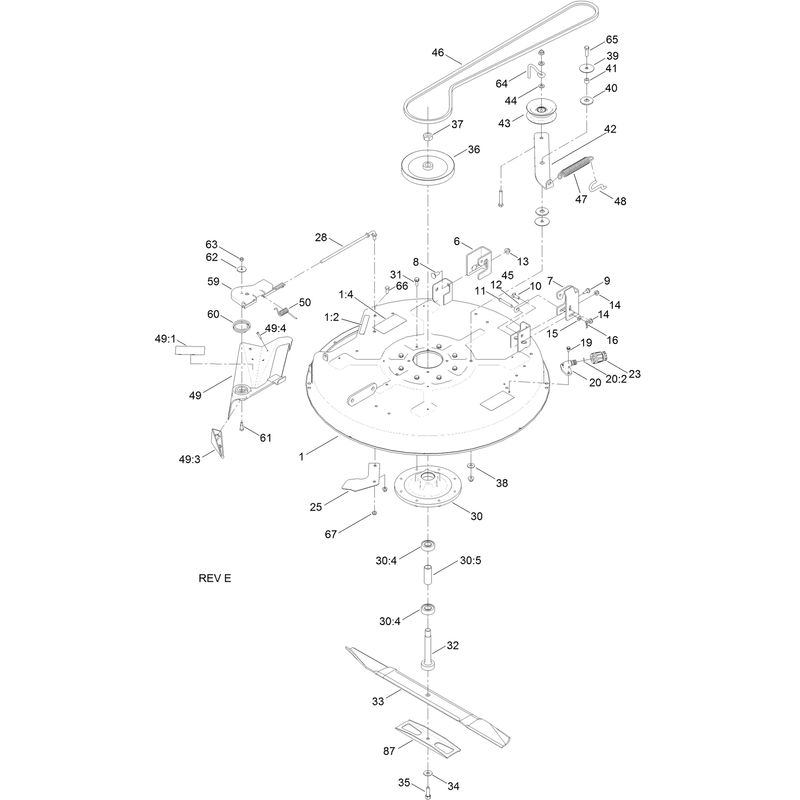 32 Inch Deck Assembly