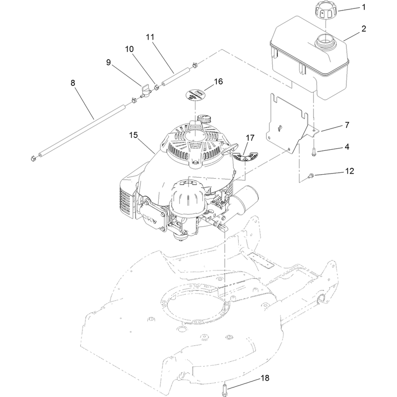 Engine and Fuel Tank Assembly
