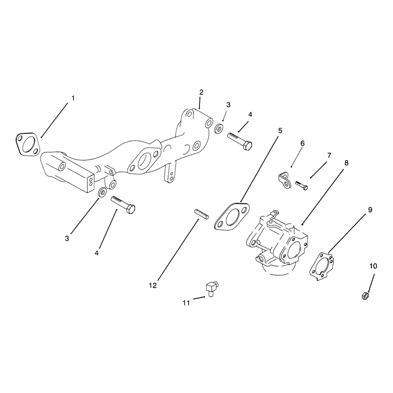 Intake Manifold and Carburator Engine Kohler Model No Mv16s Type Ps56519