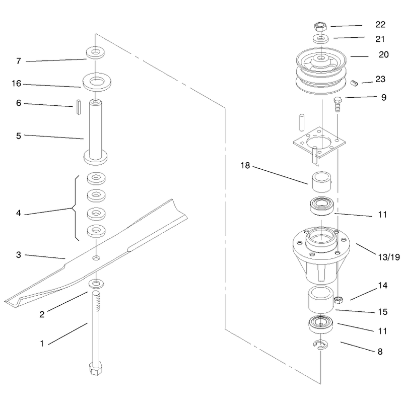 Center Spindles and Blade