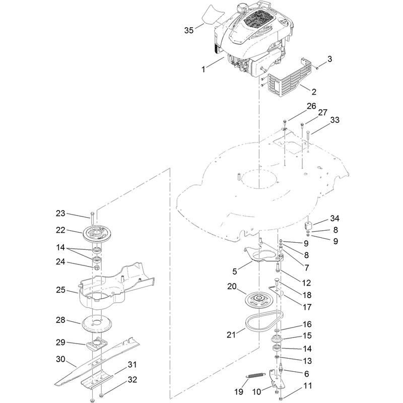 Engine and Blade Assembly