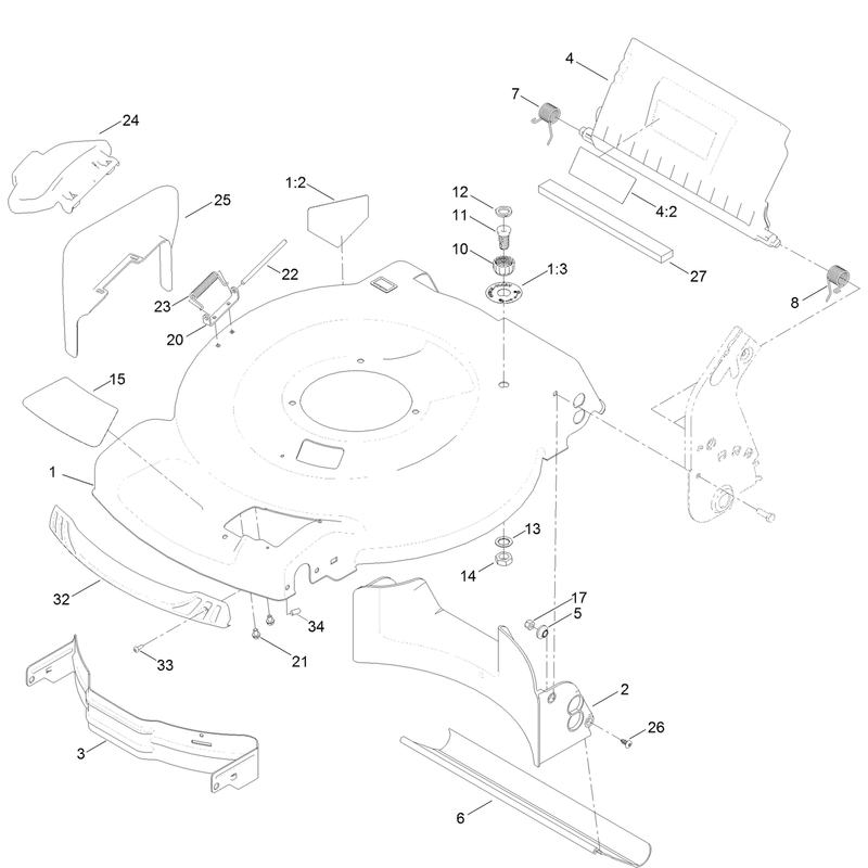 Deck Side Chute and Rear Door Assembly