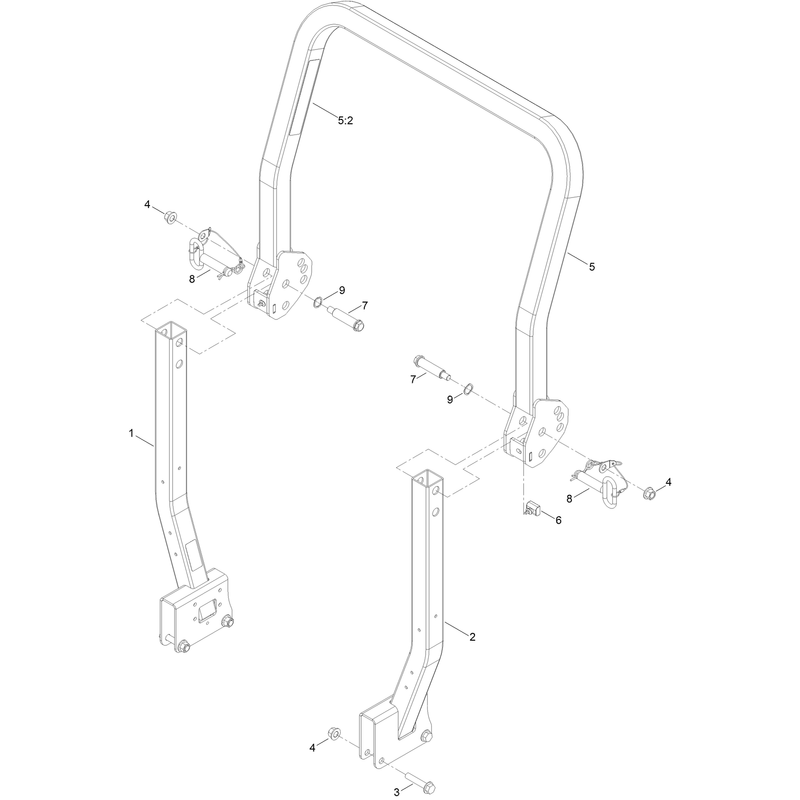 ROPS Assembly No. 164-0228