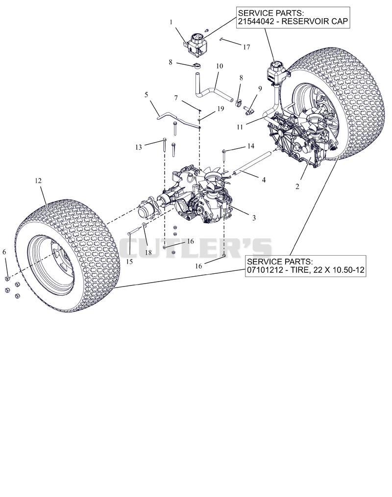 Rear Tires And Transaxles - 52"