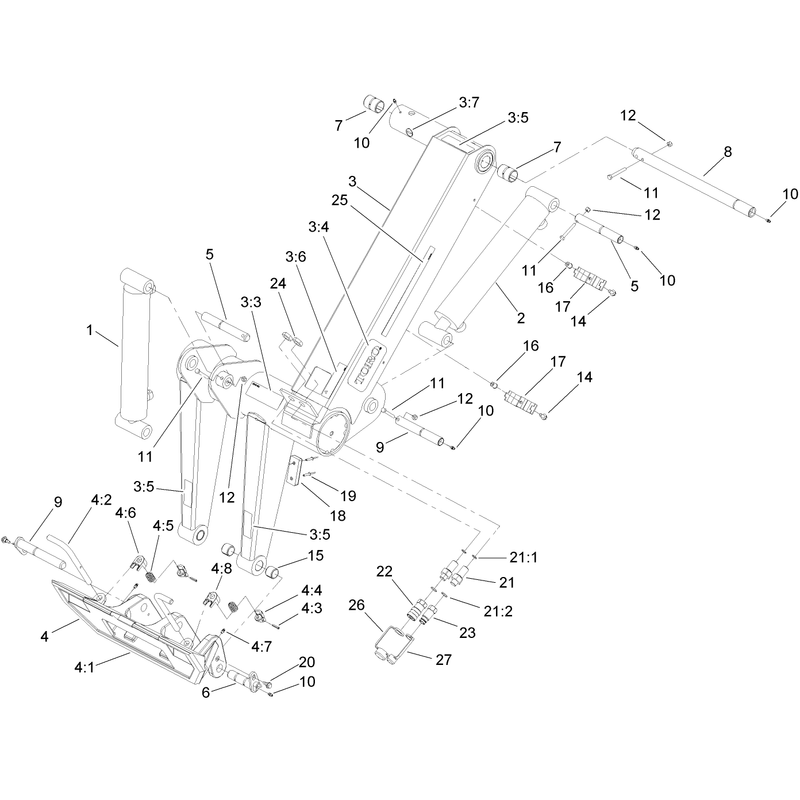 Loader Arm and Quick Attach Assembly