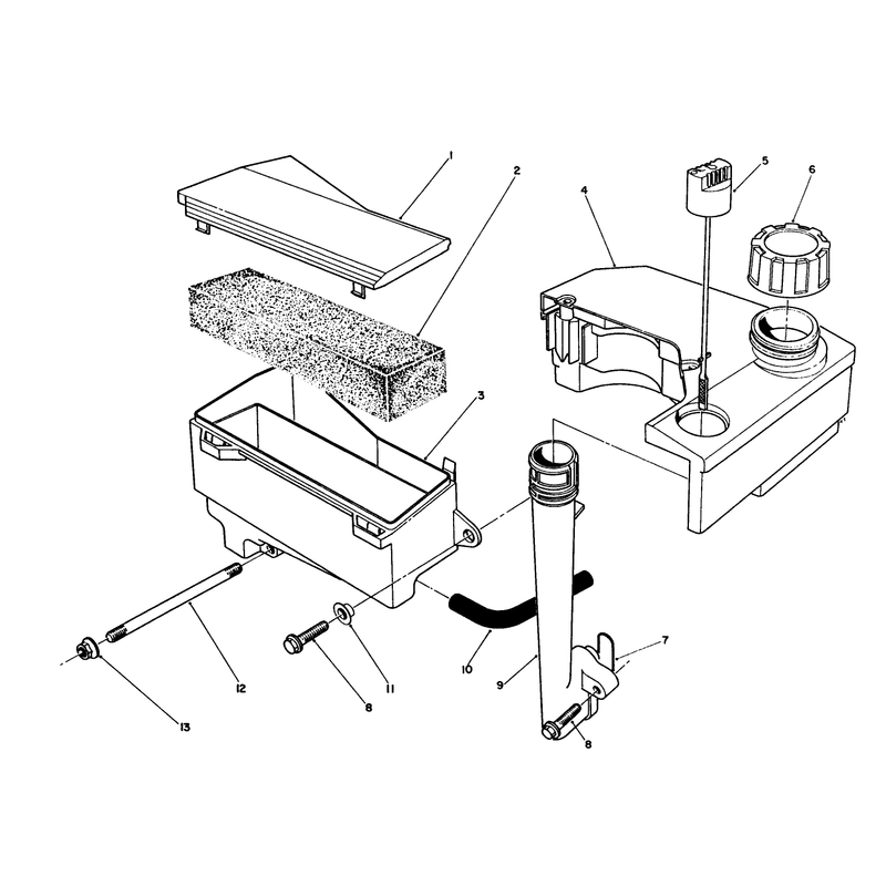 Air Cleaner and Fuel Tank Assembly Model No Vmk9