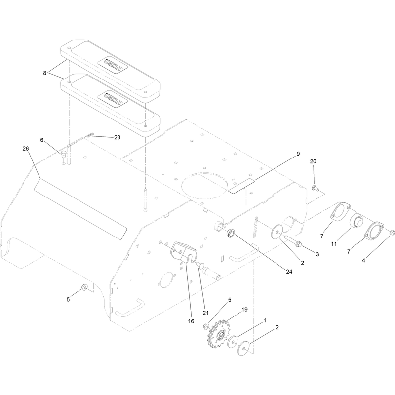 Idler Sprocket and Weight Assembly