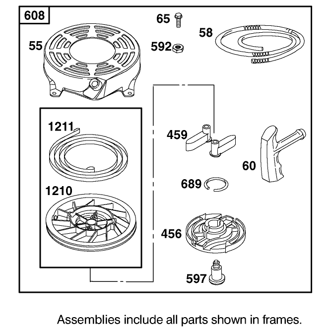 Starter Assembly Briggs and Stratton Model 12h802-1776-B1