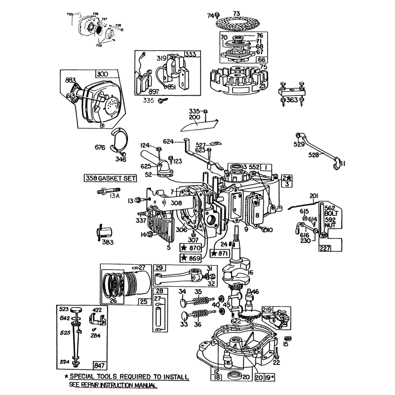 Engine Briggs and Stratton Model 130902-1162-01