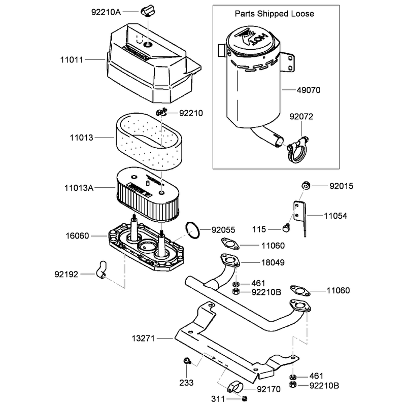 Air Filter and Muffler Assembly