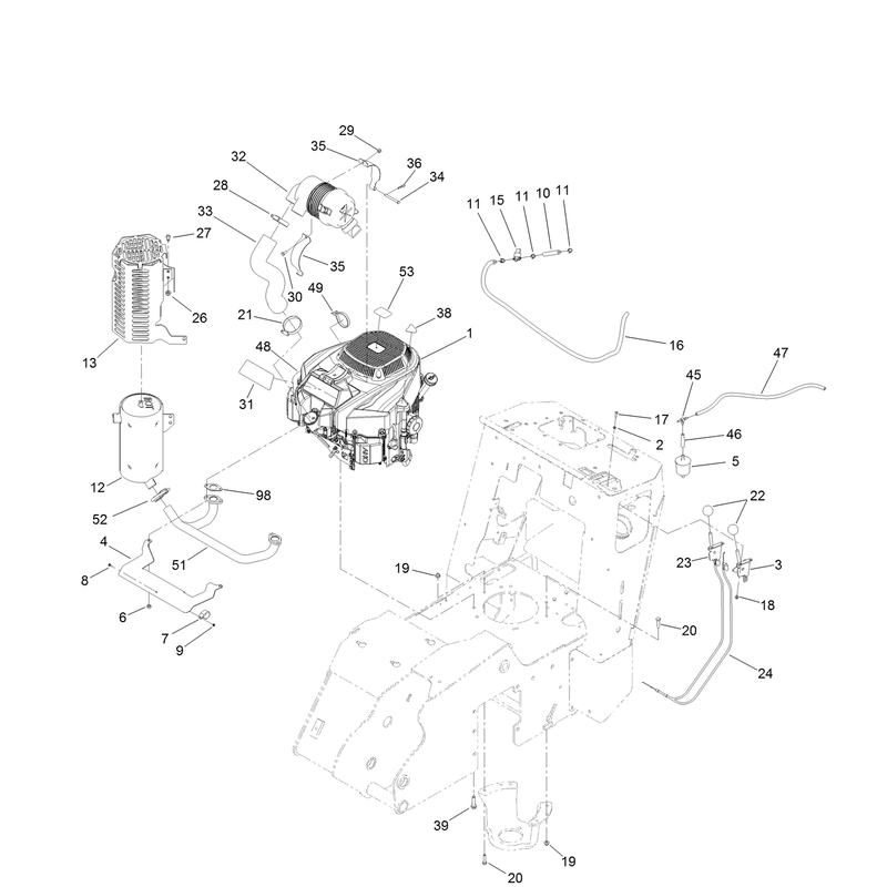 Engine Muffler and Air Cleaner Assembly
