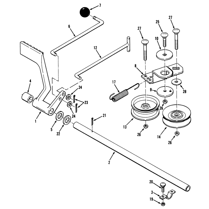 Hydrostatic Transaxle Brake And Idler Linkage
