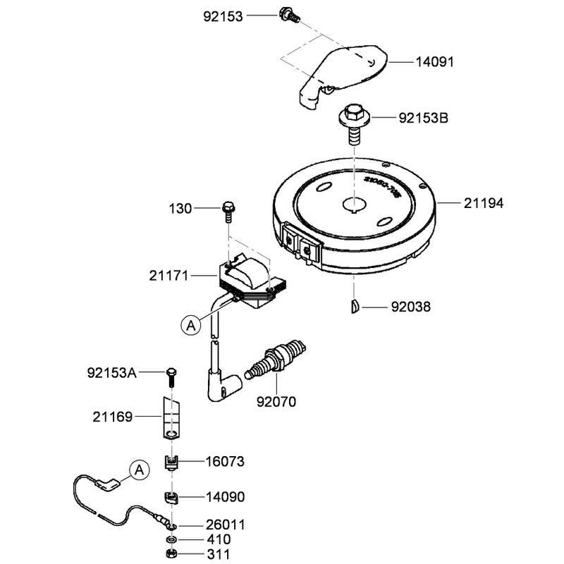 Electric Equipment Assembly Kawasaki FJ180V-AS58