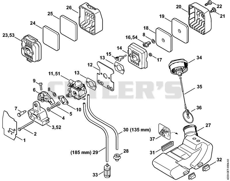Air filter, Fuel tank