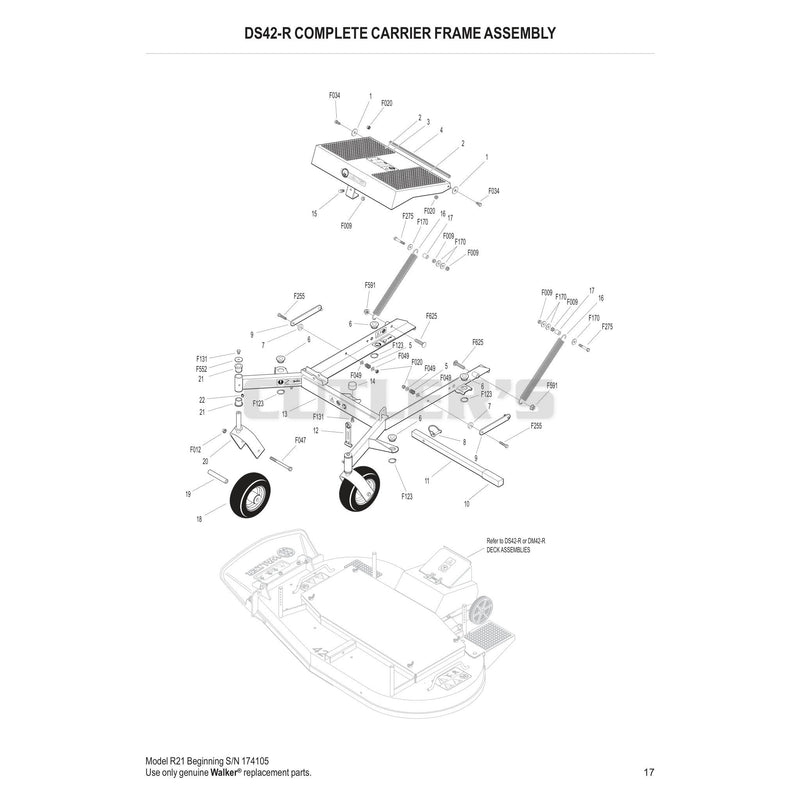 DS42-R COMPLETE CARRIER FRAME ASSEMBLY