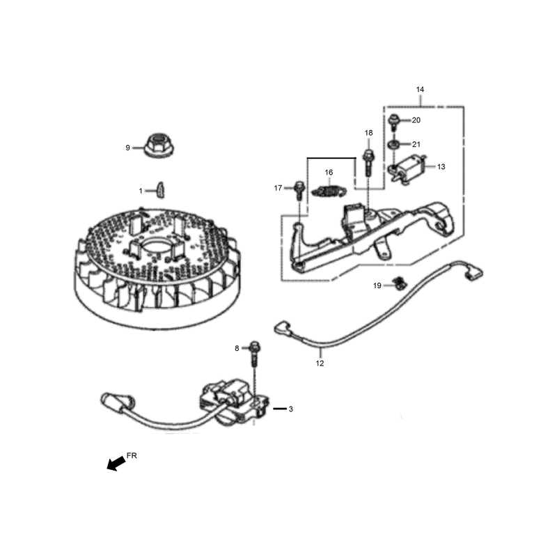 Flywheel and Ignition Coil Assembly